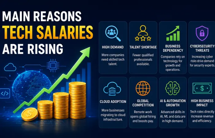 main reasons tech salaries are rising