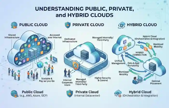 understanding public, private, and hybrid clouds