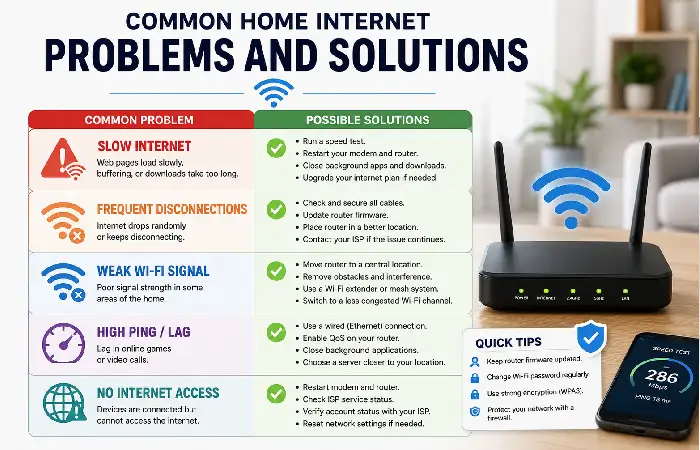 common home internet problems and solutions