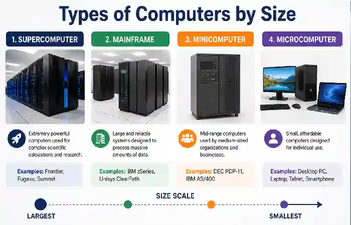 types of computers by size