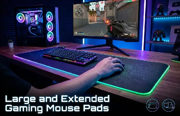 large and extended gaming mouse pads