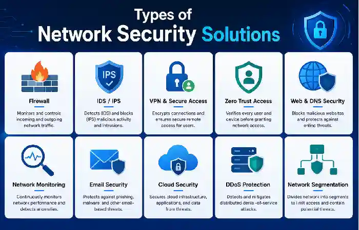 types of network security solutions