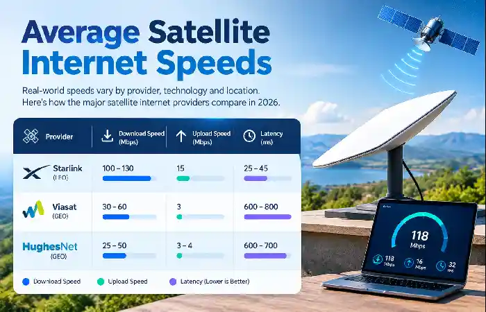 average satellite internet speeds
