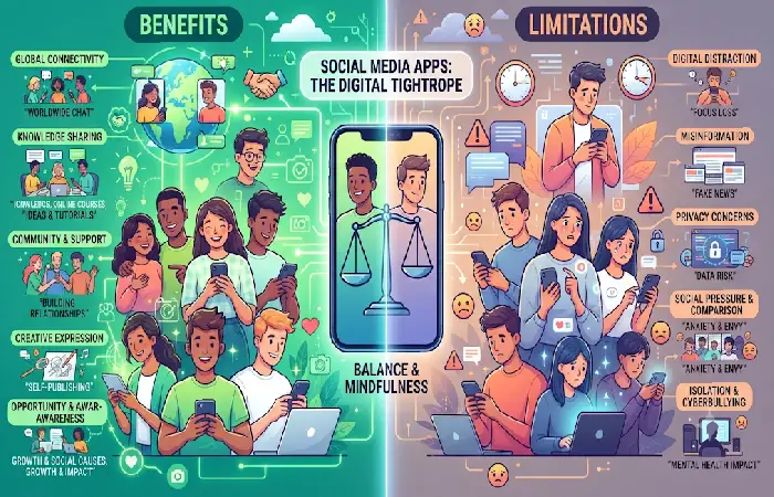 benefits and limitations of social media apps