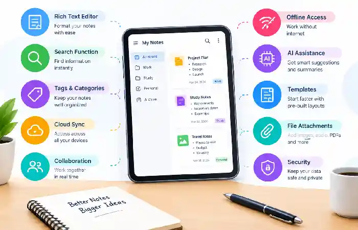 essential features of note-taking apps